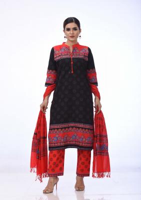 Black Printed and Embroidered Shalwar Kameez